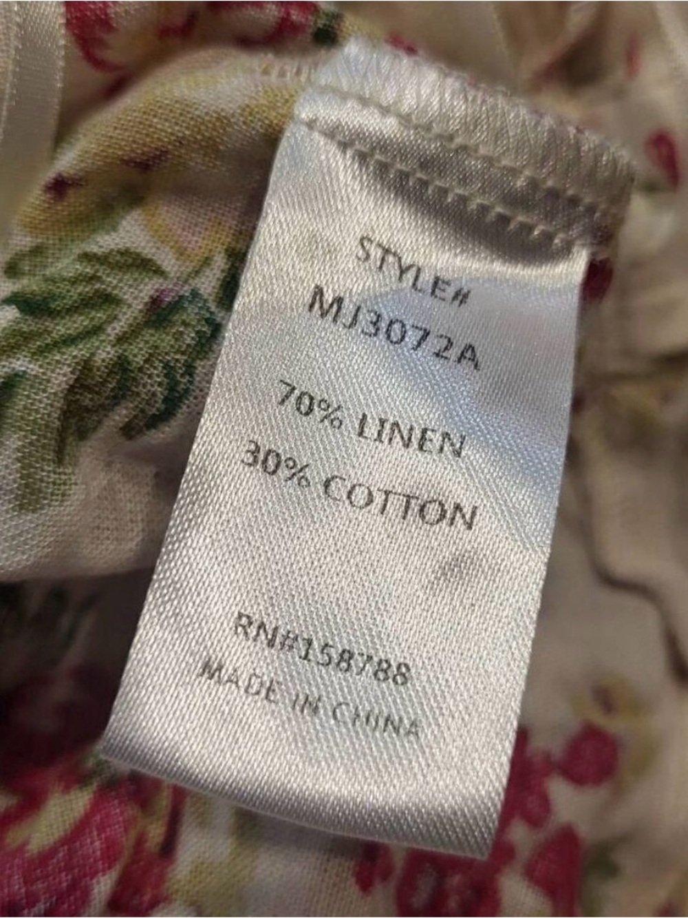 Mable Cream Floral Tie-Shoulder Jumpsuit with Pink and Green Print - Picture 9 of 9